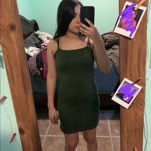 Army green tight dress